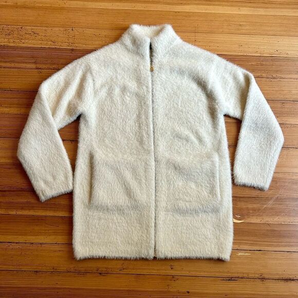 J. Crew Point Sur Fuzzy Cardigan Jacket, Ivory. Size XS. - Picture 3 of 13